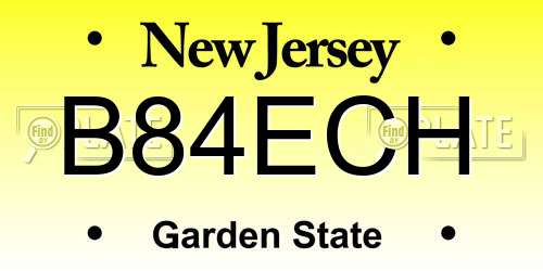 B84ECH New Jersey License Plate