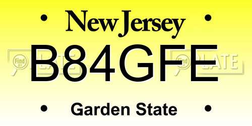 B84GFE New Jersey License Plate