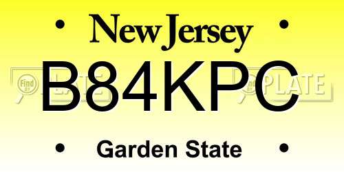 B84KPC New Jersey License Plate