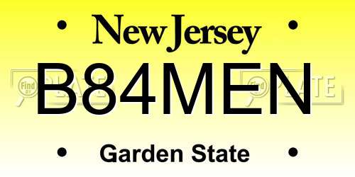 B84MEN New Jersey License Plate