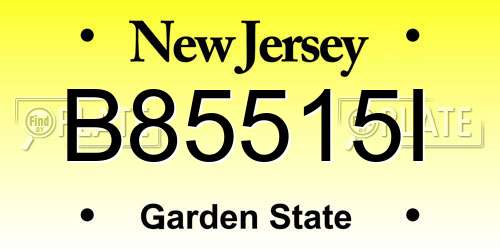 B85515I New Jersey License Plate