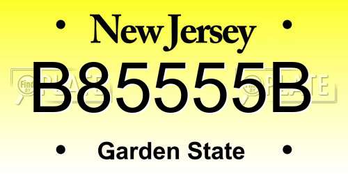 B85555B New Jersey License Plate