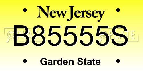 B85555S New Jersey License Plate