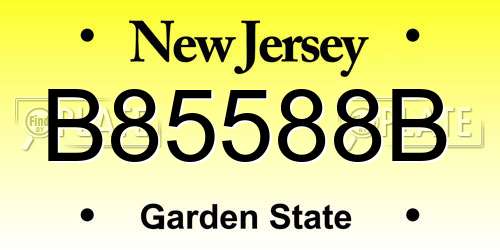 B85588B New Jersey License Plate