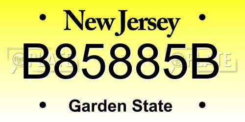 B85885B New Jersey License Plate