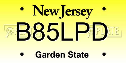 B85LPD New Jersey License Plate