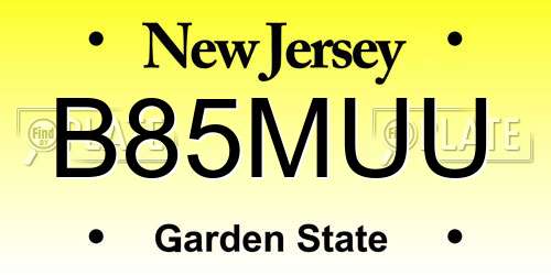B85MUU New Jersey License Plate