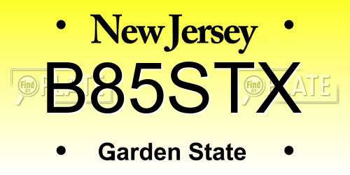 B85STX New Jersey License Plate