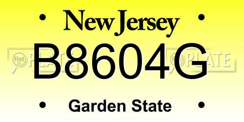 B8604G New Jersey License Plate