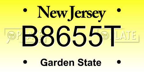B8655T New Jersey License Plate