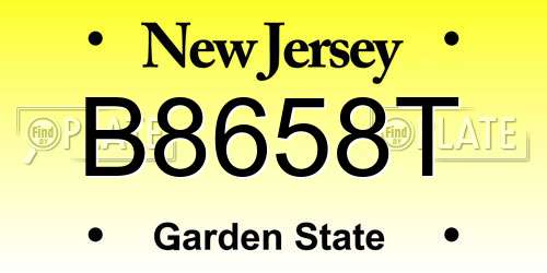 B8658T New Jersey License Plate
