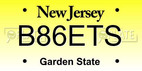 B86ETS New Jersey License Plate