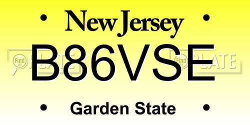 B86VSE New Jersey License Plate