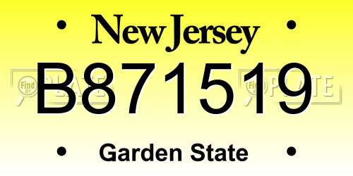 B871519 New Jersey License Plate