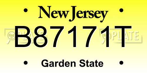 B87171T New Jersey License Plate