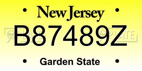 B87489Z New Jersey License Plate