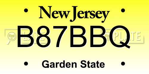 B87BBQ New Jersey License Plate