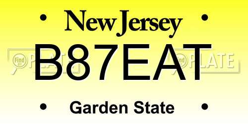 B87EAT New Jersey License Plate