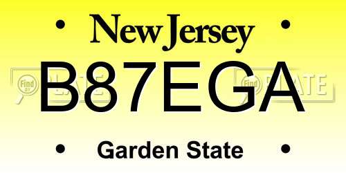 B87EGA New Jersey License Plate