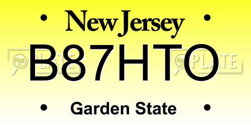 B87HTO New Jersey License Plate