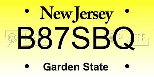 B87SBQ New Jersey License Plate