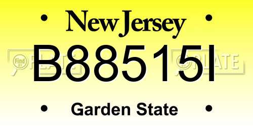 B88515I New Jersey License Plate