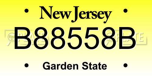 B88558B New Jersey License Plate
