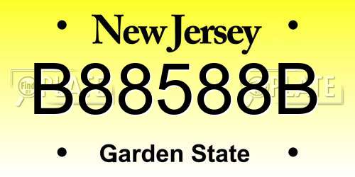 B88588B New Jersey License Plate