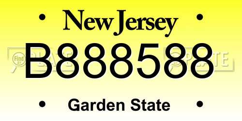 B888588 New Jersey License Plate