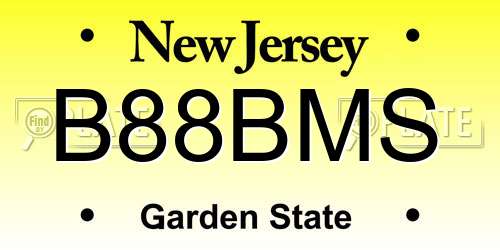 B88BMS New Jersey License Plate