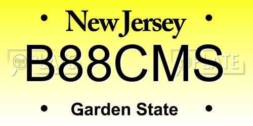 B88CMS New Jersey License Plate