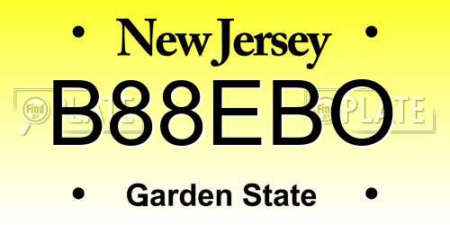 B88EBO New Jersey License Plate