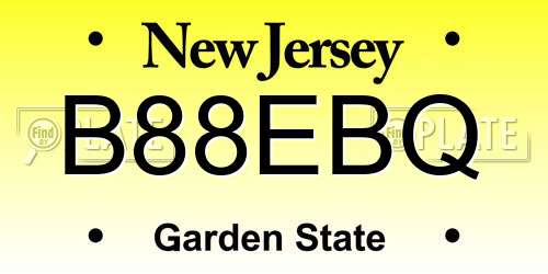 B88EBQ New Jersey License Plate