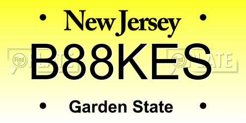 B88KES New Jersey License Plate
