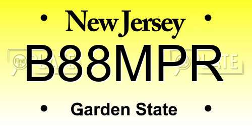 B88MPR New Jersey License Plate