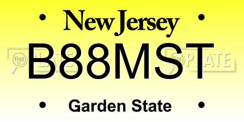B88MST New Jersey License Plate