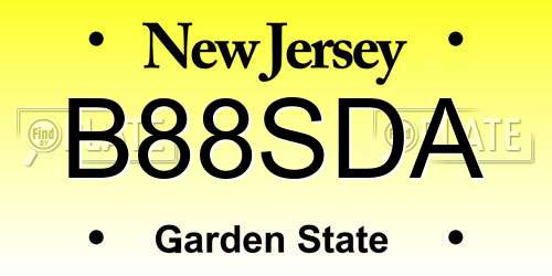 B88SDA New Jersey License Plate