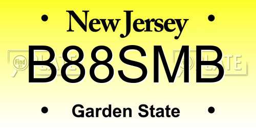 B88SMB New Jersey License Plate