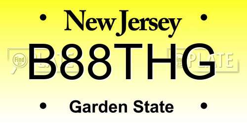 B88THG New Jersey License Plate