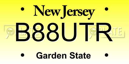 B88UTR New Jersey License Plate