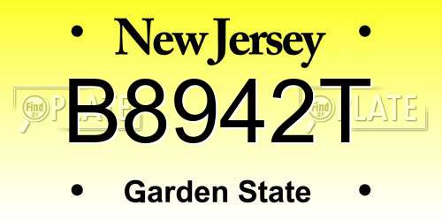 B8942T New Jersey License Plate
