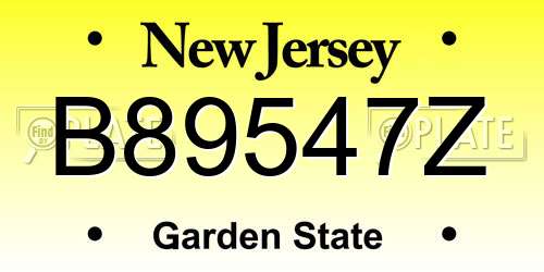 B89547Z New Jersey License Plate
