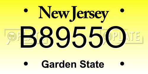 B8955O New Jersey License Plate