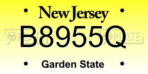 B8955Q New Jersey License Plate