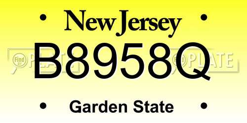 B8958Q New Jersey License Plate