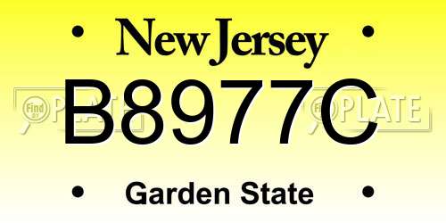 B8977C New Jersey License Plate