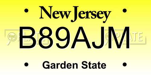 B89AJM New Jersey License Plate