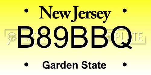 B89BBQ New Jersey License Plate