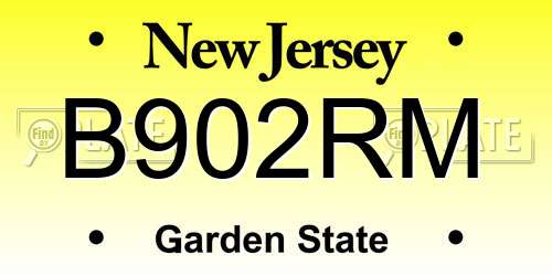 B902RM New Jersey License Plate