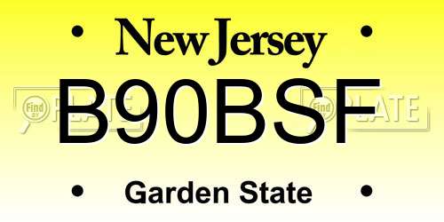 B90BSF New Jersey License Plate